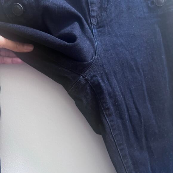 Talbots High Rise Wide Leg Sailor Jeans 10‎ Blue Dark Wash Women's Raw Hem - Picture 6 of 10